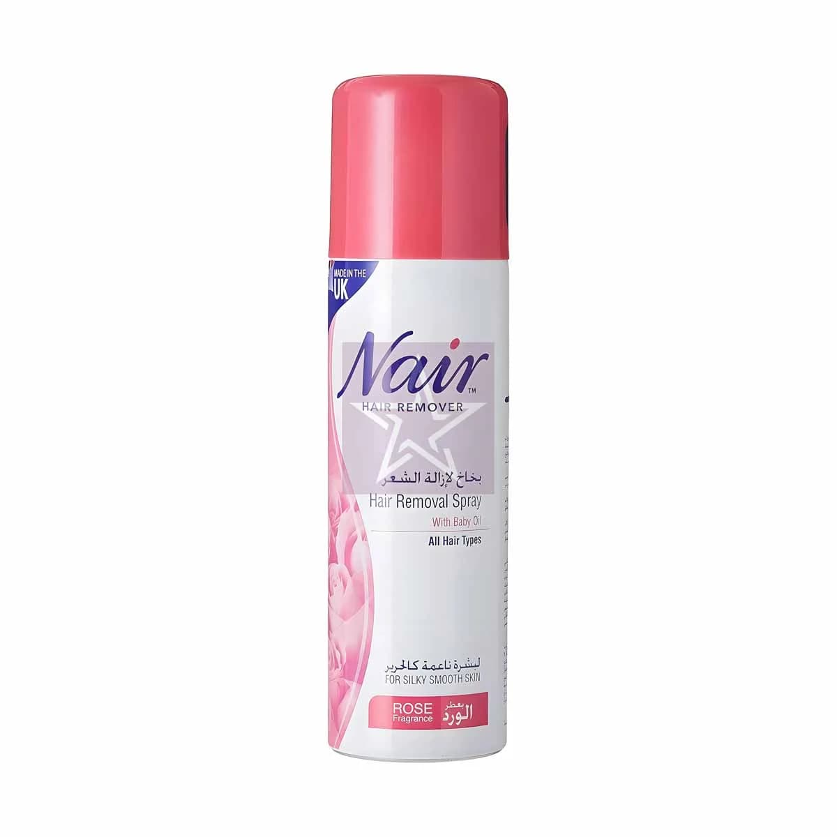 Nair Hair Removal Spray with Baby Oil Rose Fragrance - 200ml, SKU: 5010724280300