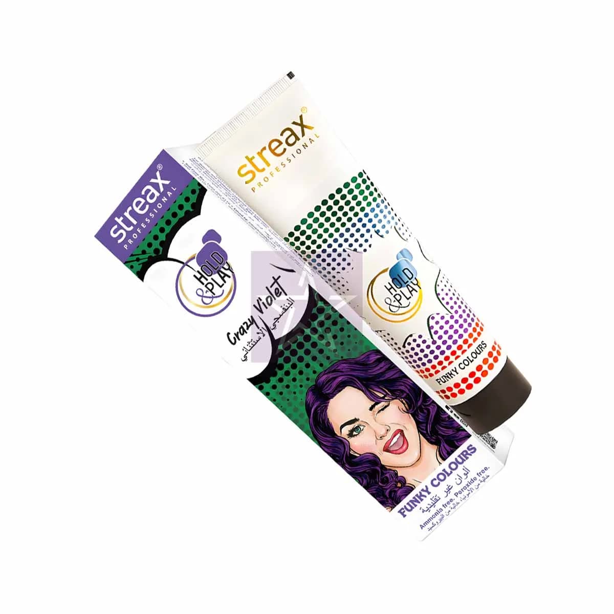 Streax Hold & Play Funky Hair Color - Crazy Violet - 100gm, SKU: 8901247578357