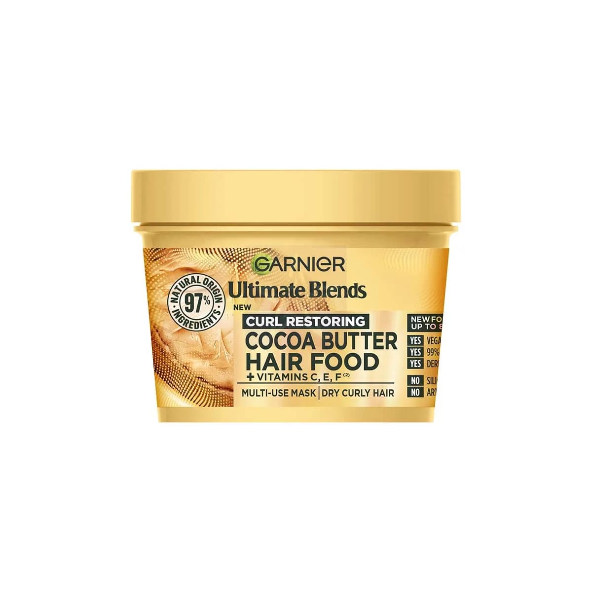 Garnier Hair Mask For Dry Curly Hair, Ultimate Blends Cocoa Butter 400ml