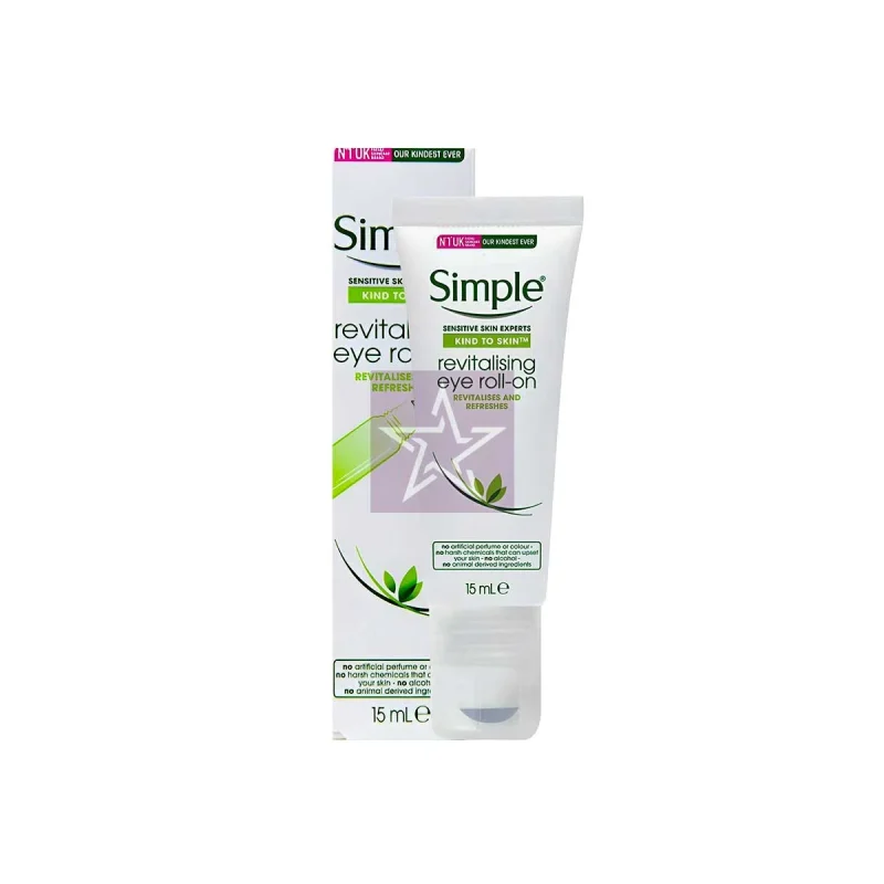 চোখের যত্নে সেরা ৫ টি আই ক্রিম। 4 Simple Kind To Skin Revitalizing Eye Roll-On 15ml, SKU:8710447469378