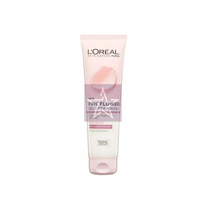 শুষ্ক ত্বকের যত্নে সেরা ৬ টি ফেসওয়াশ। 7 L'Oreal Fine Flowers Gel Cream Wash - 150ml, SKU: 3600523450435