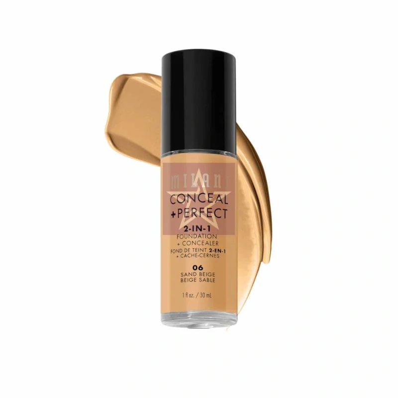 সেরা ৫ টি কনসিলার - আপনার ত্বকের জন্য। 3 Milani Conceal + Perfect 2-IN-1 Foundation + Concealer - 06 Sand Beige, SKU: 717489700061
