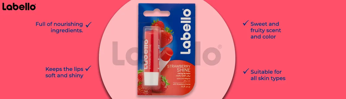 Labello Strawberry Shine Lip Balm - 4.8gm 2 Labello Strawberry Shine Lip Balm