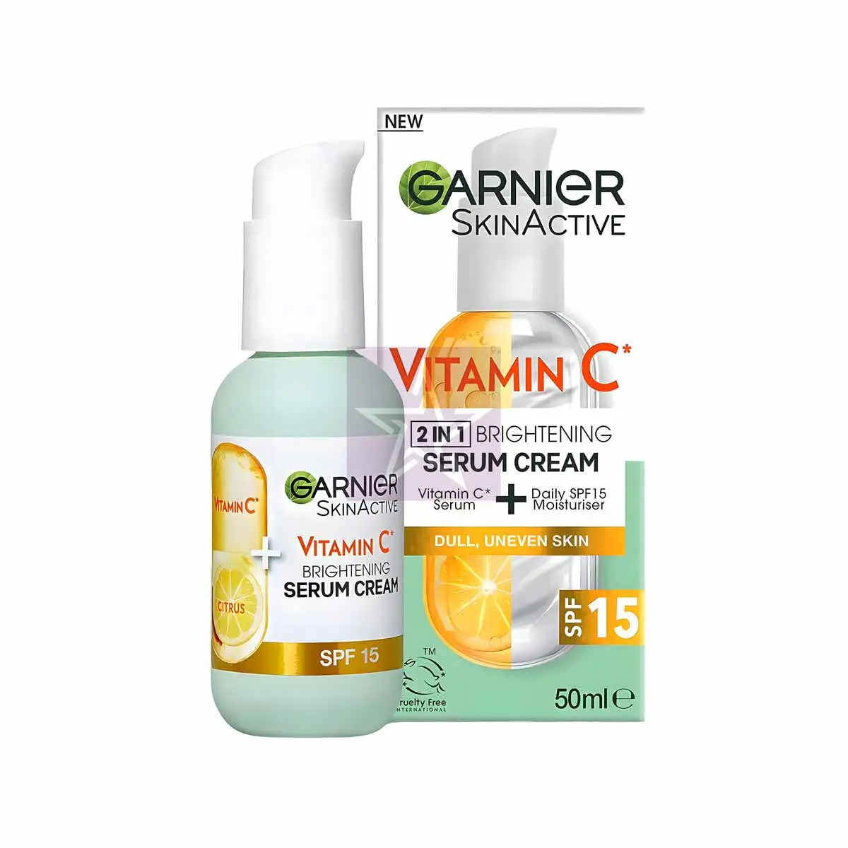 Garnier Skin Active Vitamin C 2 IN 1 Brightening Serum Cream With SPF25 - 50ml/3600542449656 Garnier Skin Active Vitamin C 2 IN 1 Brightening Serum Cream With SPF25 - 50ml, SKU: 3600542449656
