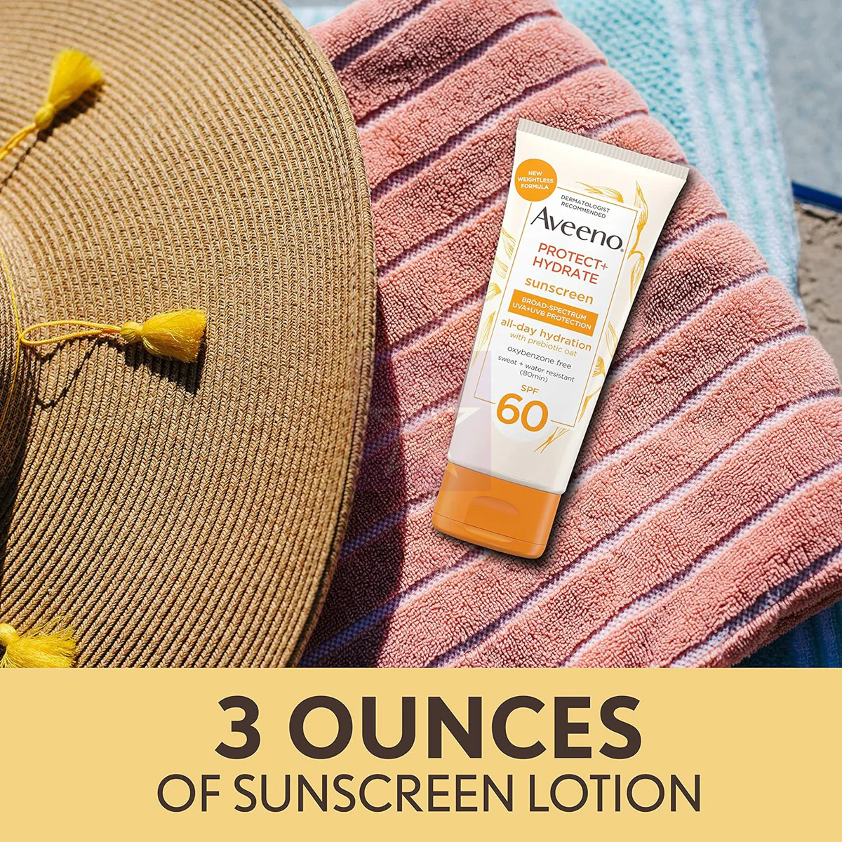 Aveeno Protect + Hydrate Moisturizing Body Sunscreen Lotion with Broad SPF 60