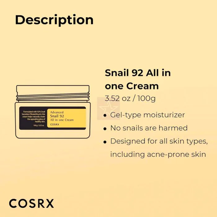COSRX Snail Mucin 92_ Face Moisturizer
