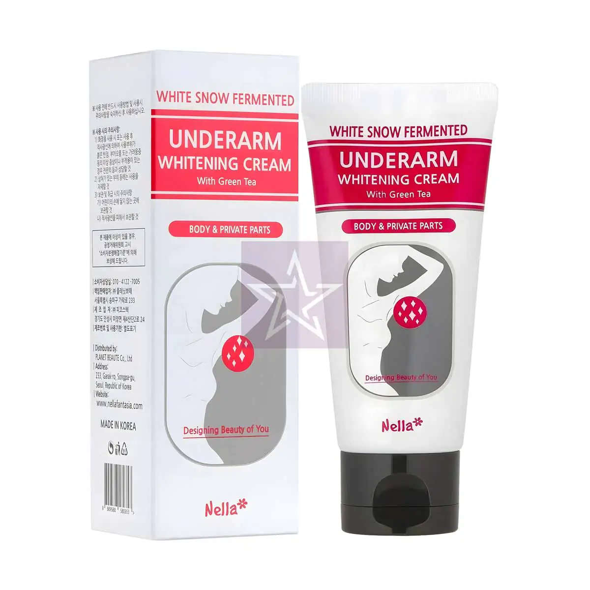 Nella---Underarm-Whitening-Cream-with-Green-Tea---50ml/8809588580353 Nella White Snow Fermented Underarm Whitening Cream with Green Tea - 50ml, SKU: 8809588580353