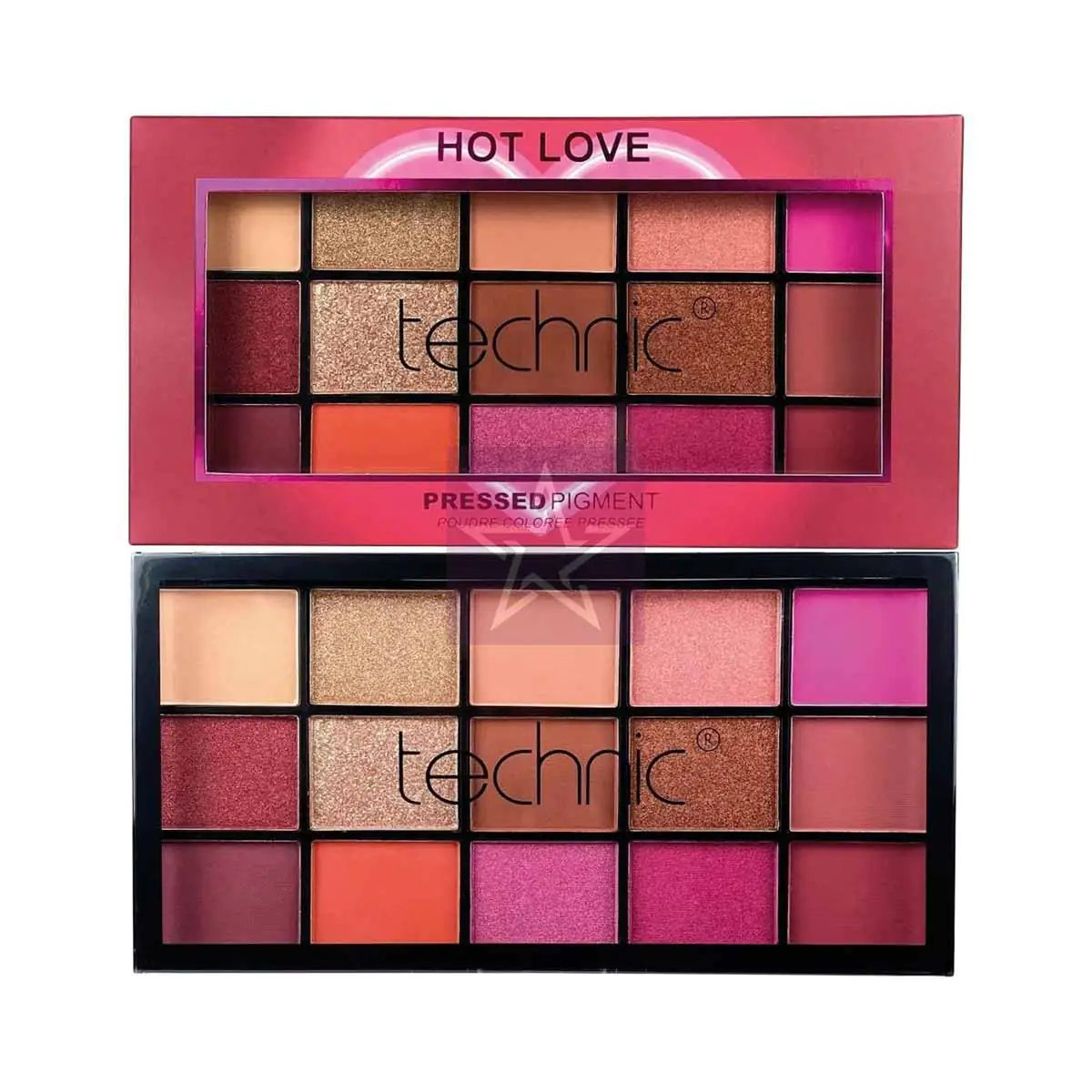 Technic 15 Color Eyeshadow Palette - Hot Love Technic 15 Color Eyeshadow Palette - Hot Love, SKU: 5021769205364