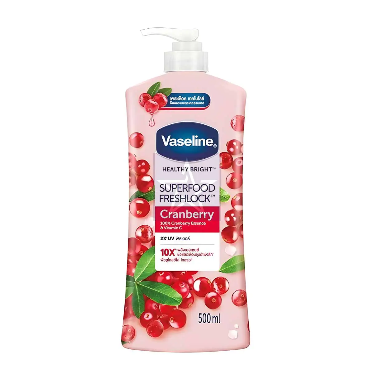 Vaseline---Healthy-Bright-Body-Yogurt-with-Prebiotics---Cranberry---500ml/8851932443241 Vaseline Super Foor Fresh Lock Cranberry Body Lotion - 500ml, SKU: 8851932443241