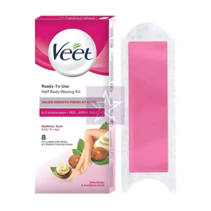 Veet Professional Ready To Use Half Body Wax Strips For Normal Skin - 8 Strips, SKU: 8901396389651