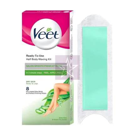 Veet Professional Ready To Use Half Body Wax Strips For Dry Skin - 8 Strips, SKU: 8901396389637