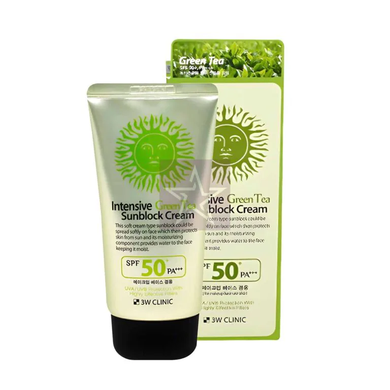 3W Clinic Intensive Green Tea Sunblock Cream SPF 50+ - 70ml, SKU: 8809085452993