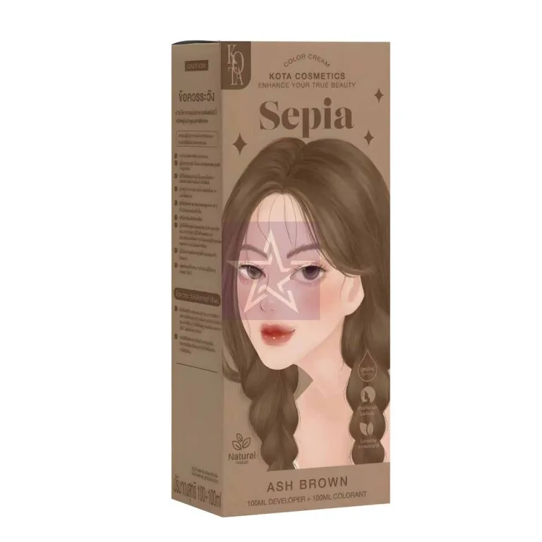 Kota Cosmetics Color Cream Sepia Ash Brown Hair Color, SKU: 6949331517303