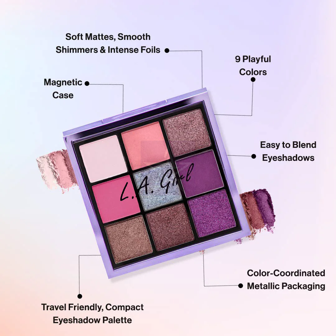 L.A. Girl 9 Color Eyeshadow Palette GES436 - Playtime