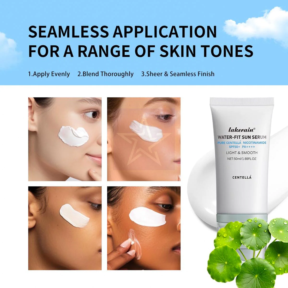 Centella Sunscreen SPF 50 PA++++, Hyalu Cica Water-Fit Sun Serum _1