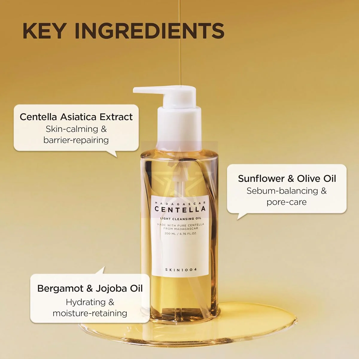 SKIN1004 Madagascar Centella Light Cleansing Oil Key Ingredients