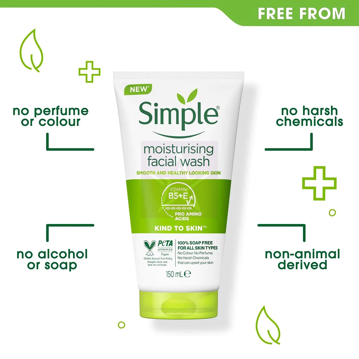 Simple Moisturising facial wash , SKU: 5011451103870